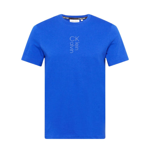 T-shirt Uomo a girocollo con logo frontale Royal CALVIN KLEIN- Francavilla Moda